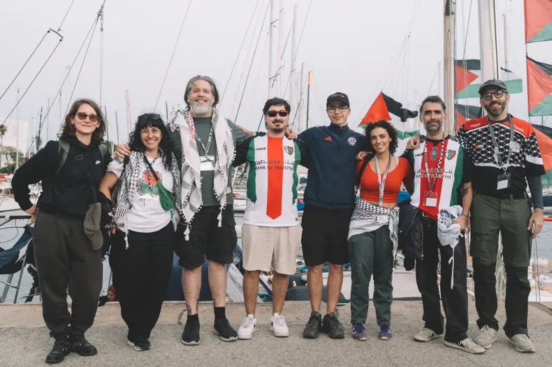 flotilla humanitaria Gaza delegación chilena en Barcelona